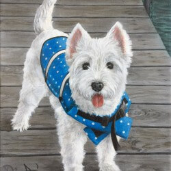 Westie Dog Portrait Painting